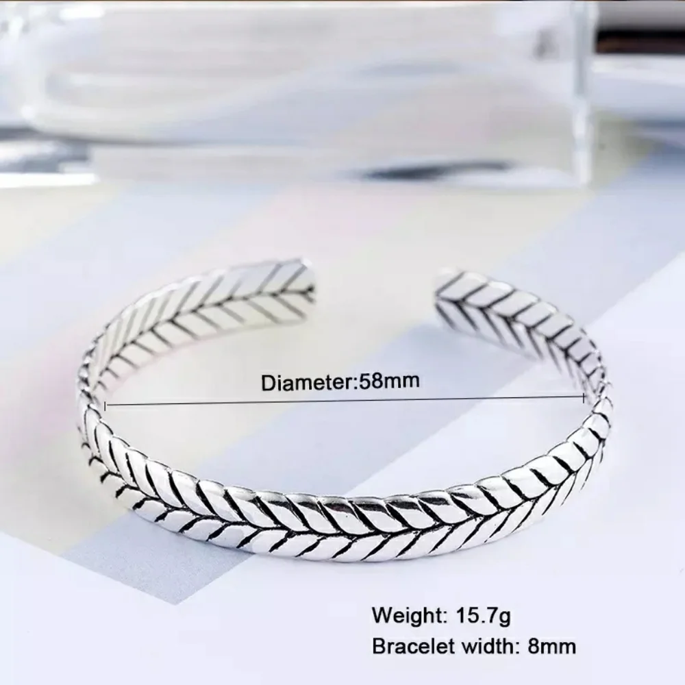 NEW 925 Silver Thick Arrow Bangle Bracelet Cuff - Picture 5 of 13